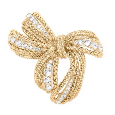 Grossé Women's Gold & Crystal Bow Brooch, Series Reproduction