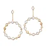 Grossé Women's Gold & Crystal Statement Drop Earrings, Two Ways Pierced - Drop & Stud - Earring, Series Gli