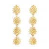 Grossé Women's Gold & Jonquil Crystal Flower Statement Drop Earrings, Series Gleam