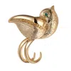 Grossé Women's Gold / Green / Brown Emerald & Topaz Crystals Golden Bird Brooch, Series Trésor In Multi