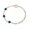 Grossé Women's Gold / Green Gold & Green Jadeite Chalcedony Gemstone Bracelet, Series Gem Mix