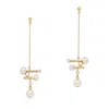 Grossé Women's Gold Pearl & Crystal Statement Drop Earring, Series Pearl Light