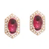 Grossé Women's Gold / Red Gold & Red Crystal Clip On Earrings, Series Jelly Beans