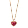 Grossé Women's Gold / Red Gold & Red Enamel Heart Necklace, Series Pop Heart
