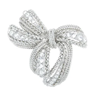 Grossé Women's Silver & Crystal Bow Brooch, Series Reproduction