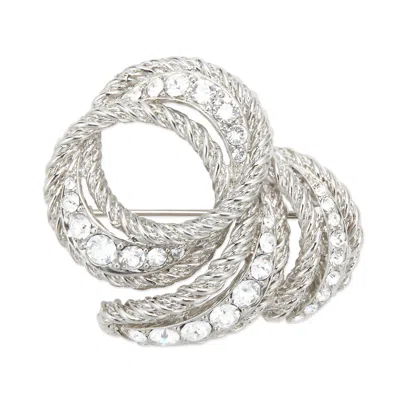 Grossé Women's Silver & Crystal Swirl Brooch, Series Reproduction