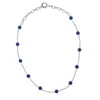 Grossé Women's Silver / Blue Platinum & Lapis Lazuli Gemstone Necklace, Series Gem Mix