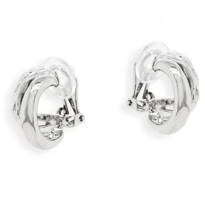 Grossé Women's Silver Platinum Clip On Earrings, Series Pop Metal