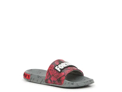 Ground Up Fortnite Slide Sandal Kids' In Black/grey/red