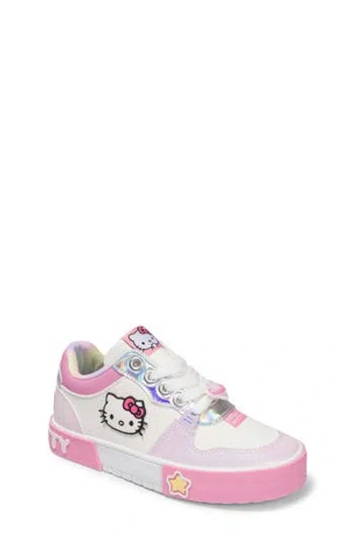 Ground Up Kids' Hello Kitty Court Sneaker In White Pink