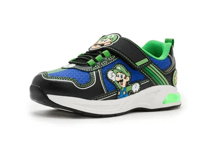 Ground Up Mario And Luigi Lighted Athletic (little Kid) Boy's Shoes Red/blue : 2 Little Kid M, Synthetic In Multi