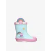 Ground Up Pale Blue Kids' Peppa Pig Rainbow Rubber Wellington Boots Eur 25 /7.5 Uk In Blue