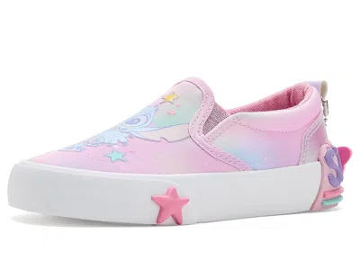 Ground Up Stitch And Angel Slip On (little Kid) Girl's Shoes Aqua Pink : 13 Little Kid M, Canvas