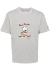 Ground Zero Cat Print Cotton T-shirt In Grey