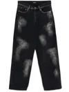 Ground Zero Distressed Wide-leg Jeans In Grey