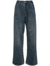 Ground Zero Fringed-edge Jeans In 蓝色