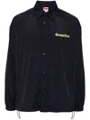 Ground Zero Gothic Font Logo-print Shirt In Blue