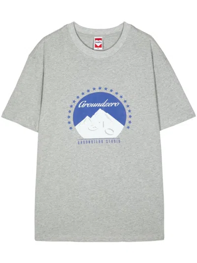 Ground Zero Graphic-print Cotton T-shirt In Grey