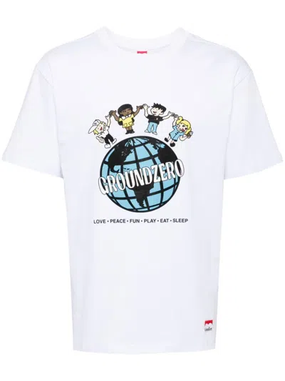 Ground Zero Graphic-print Cotton T-shirt In White