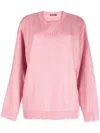 Ground Zero Graphic-print Distressed-finish Jumper In Pink