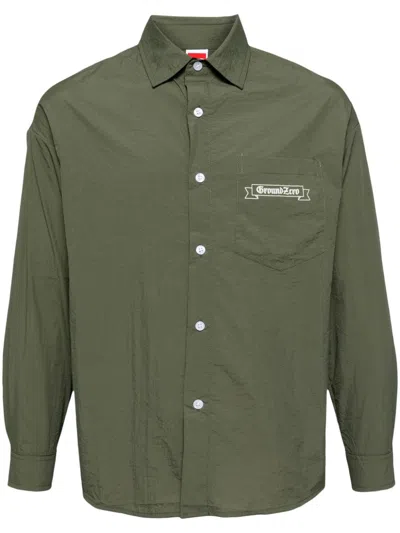 Ground Zero Logo Long-sleeve Shirt In 绿色