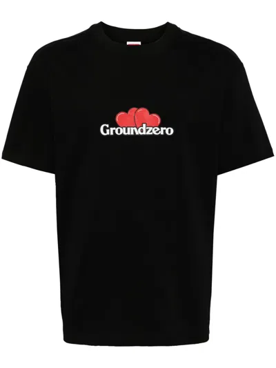 Ground Zero Logo-print Cotton T-shirt In 黑色