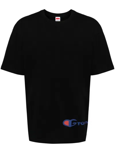 Ground Zero Logo-print Cotton T-shirt In Black