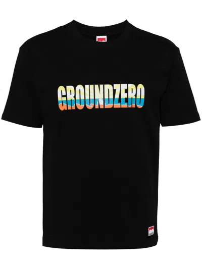 Ground Zero Logo-print Cotton T-shirt In Black