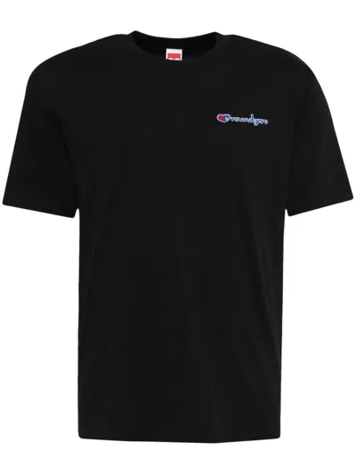 Ground Zero Logo Print Cotton T-shirt In Black