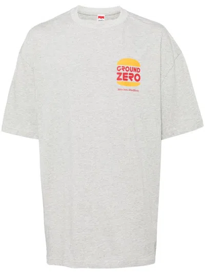 Ground Zero Logo-print Cotton T-shirt In Grey