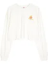 Ground Zero Logo-print Cropped Sweatshirt In White