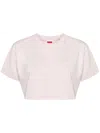 Ground Zero Logo-print Cropped T-shirt In 粉色