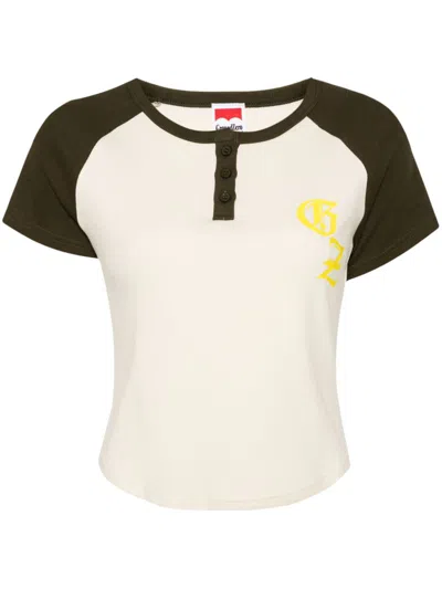 Ground Zero Logo-print Ribbed T-shirt In 中性色