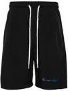 Ground Zero Logo Print Running Shorts In 黑色