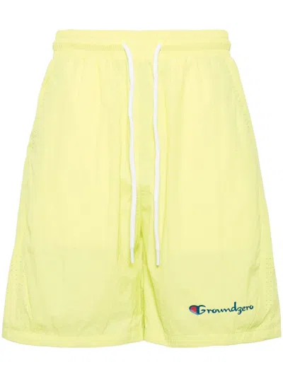 Ground Zero Logo-print Shorts In 黄色