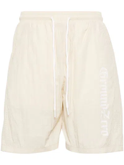 Ground Zero Logo-print Shorts In Neutrals