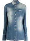 Ground Zero Long-sleeve Denim Shirt In Blue