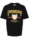 Ground Zero University Logo-print Cotton T-shirt In Black