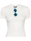 Ground Zero V-neck Cotton Blend T-shirt In 白色