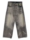 Ground Zero Whiskering-effect Jeans In Grey