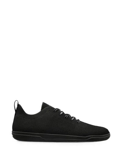 Groundies Knit Lace-up Sneakers In Black