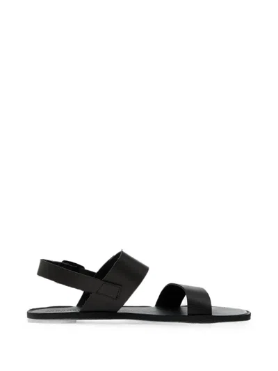 Groundies Kos Leather Sandals In Black