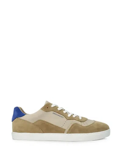 Groundies Nova Perforated Panelled Sneakers In Neutral