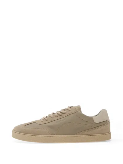 Groundies Panama Suede-panelled Logo-print Sneakers In Brown