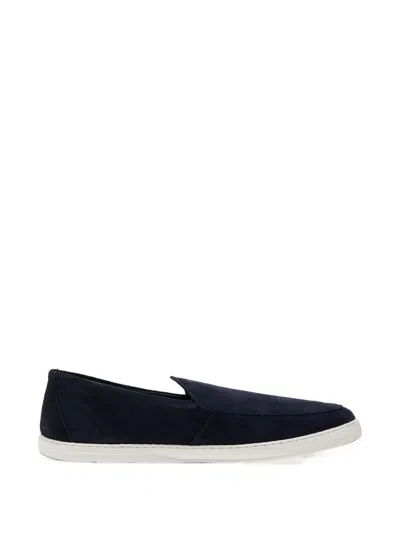 Groundies Suede Slip-on Loafers In Blue