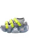 Grounds 90mm Moopie Caterpillar Three-strap Sandals In Gray