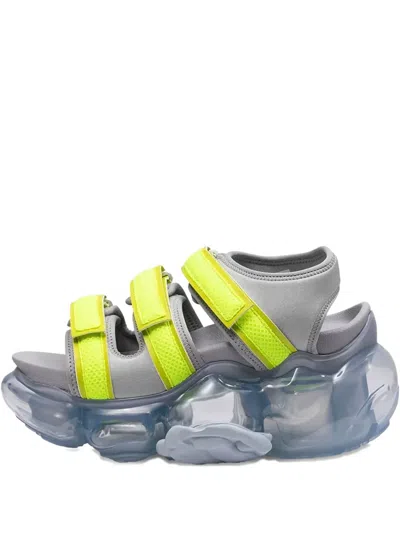 Grounds 90mm Moopie Caterpillar Three-strap Sandals In Gray