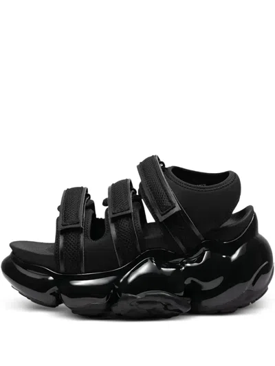 Grounds Moopie Caterpillar Triple-strap Platform Sandals In Black