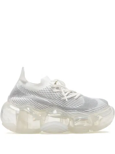Grounds Moopie Knit-upper Bubble Sole Sneakers In White