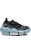 Grounds Moopie Knitted Chunky "black/light Blue" Sneakers In Black